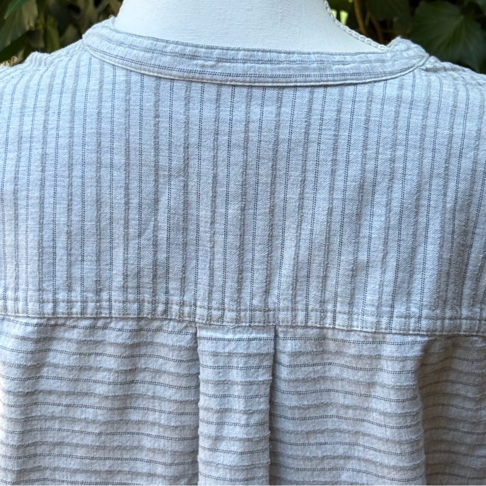 Madewell Light Gray Striped Split-Neck Tunic - image 6